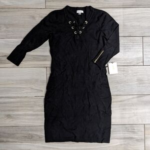 Calvin Klein Knit Dress with Gold Detail